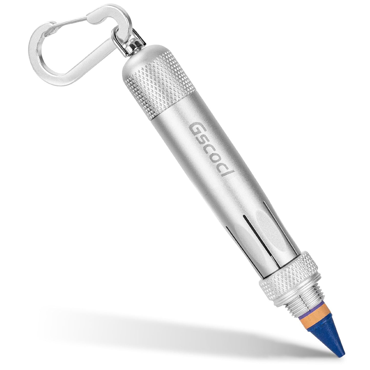 Gscocl Lumber Crayon Holder for 1/2" Round or Hexagonal Crayons,Ferro Rods. Industrial Heavy Duty Carpenter,Construction Aluminum Crayon Holder(Silver)