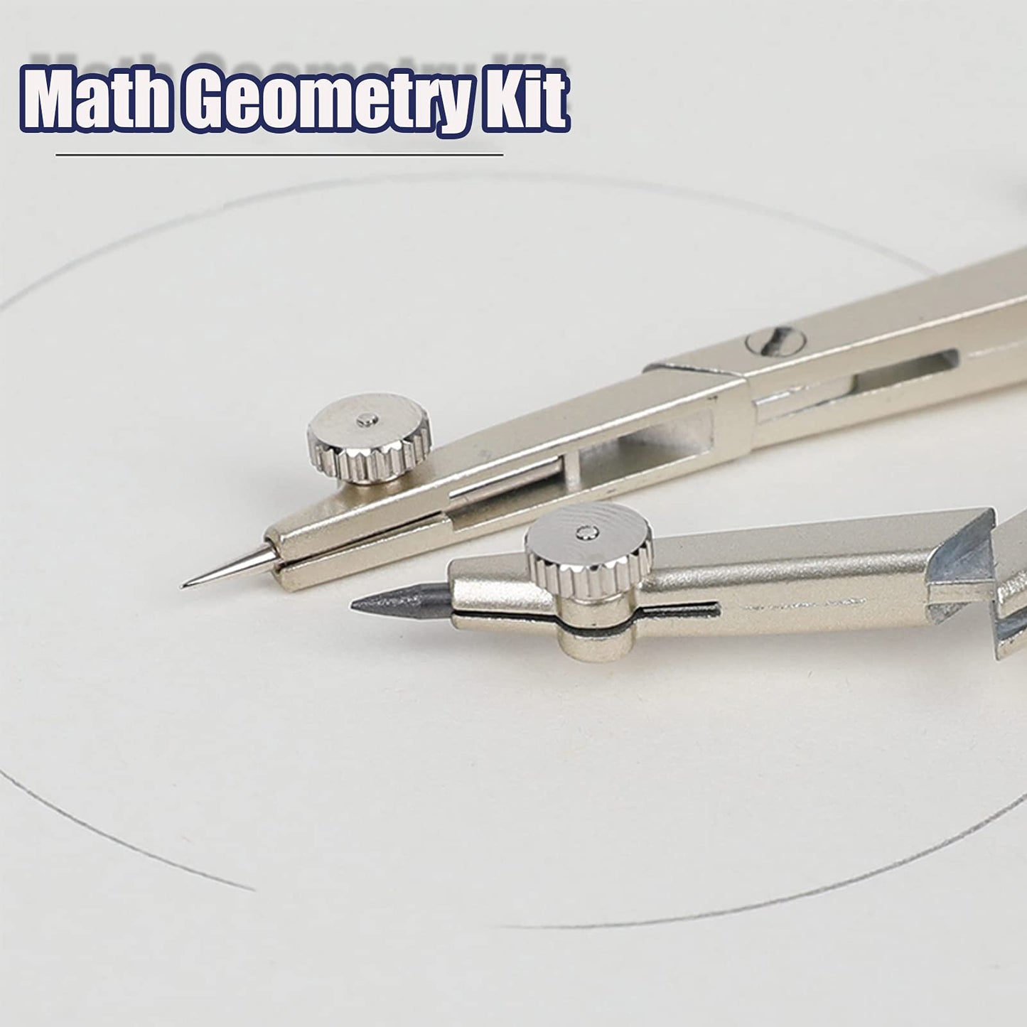 13 Pieces Geometry Set Compass Geometry Tools Math Compass and Protractors Set Metal Drawing Compass Precision Set Graphic Compasses Triangle Rulers Pencils Protractor with Storage Case