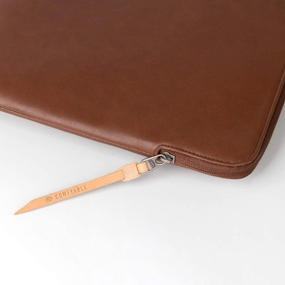 Comfyable Slim Protective Laptop Sleeve 14 Inch Snugly Compatible with MacBook Pro 14-inch M5 M4 M3 M2 M1 Pro/Max 2026-2021, PU Leather Bag Waterproof Cover Notebook Computer Case for Mac, Brown