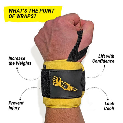 GRIPZILLA Wrist Wraps for Weightlifting Men/Women