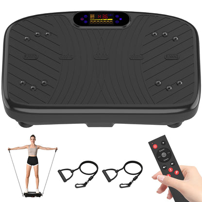 WATEYA Vibration Plate Exercise Machine, Vibrating Platform for Lymphatic Drainage with 200 Adjustable Speeds, Power Vibration Plate for Weight Loss & Fitness, Supports Max Weight 450 Lbs (Black)