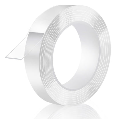 Double Sided Tape Heavy Duty, Removable Nano Double Sided Adhesive Tape, Clear Mounting Tape Picture Hanging Adhesive Strips Waterproof for Walls Photo Crafts Carpet Poster, 1" x 16.5FT