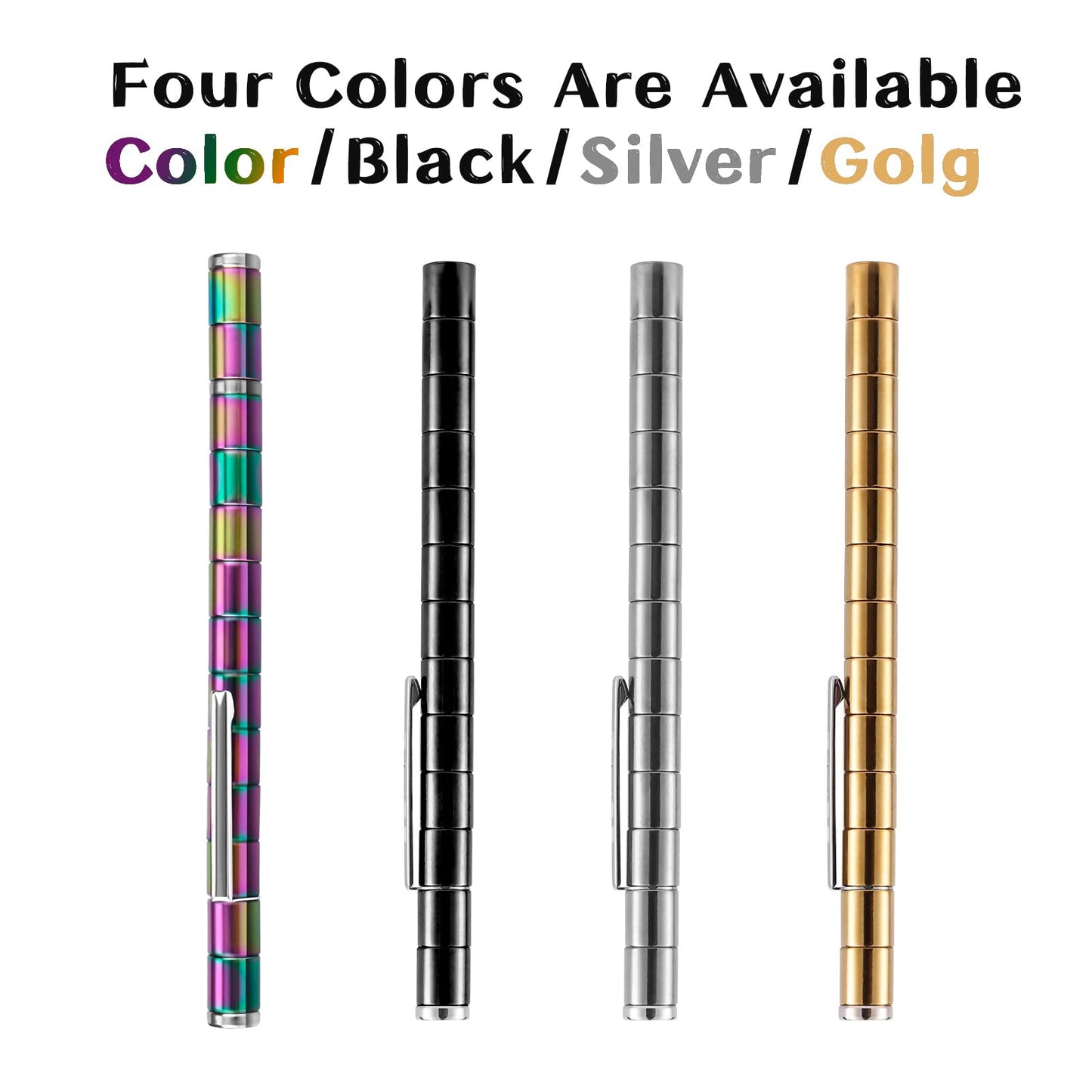 LARAH Black Fidget Pen Toy, Sensory Tool EDC Fidgeting Game for Adults, Cool Gadget Best for Stress and Anxiety Relief and Kill Time,Novelty Gifts for Teen and Adults
