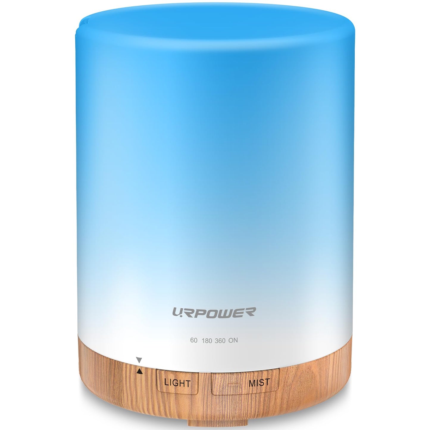 URPOWER 300ml Essential Oil Diffuser Ultrasonic Air Humidifier AUTO Shut Off Aromatherapy Scent Diffuser Night Light 7 Color Changing LED Lights and 4 Timer Settings for Home Office Yoga
