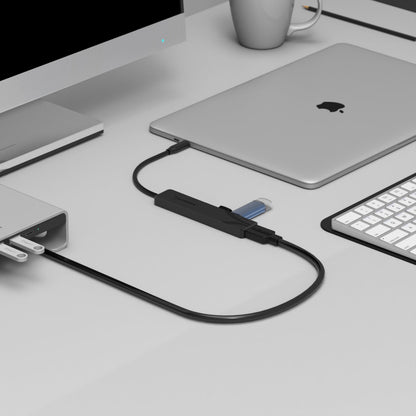 SABRENT 4-Port USB 3.0 Hub with Individual LED Power Switches - Slim, Portable Design - 2 Ft Cable - Fast Data Transfer - Compatible with Mac & PC (HB-UM43)