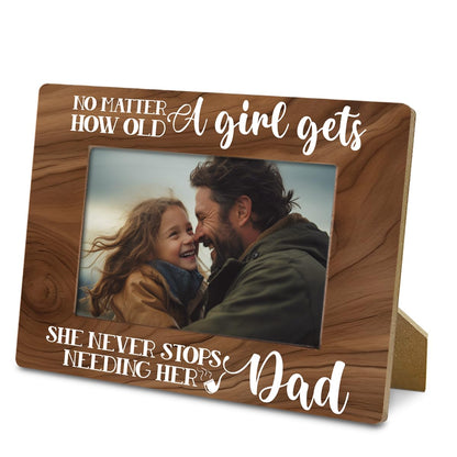 Dad Gifts, Rustic Wood Photo Frame Gifts from Daughter, Dad & Daughter Picture Frame, 4x6 Inch, Father's Day Birthday Thanksgiving Christmas Gift, Farmhouse Home Decor, Display on Tabletop, Desk A1