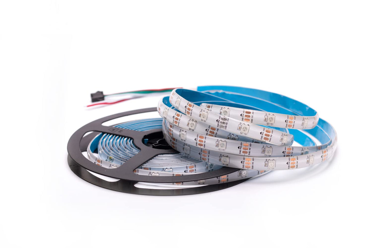 WS2812B LED Strip Individual Addressable Light SMD 30Pixels/m 5050 RGB Pixel Strip DC5V (16.4FT 150LEDS Waterproof IP65, White PCB)