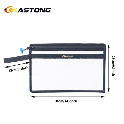 KASTONG 2 Layer Water-resistant Fishing Bait PVC Clear Storage Bag BaitShield Tackle Bag Storage for Bait Tackle Lures Soft Plastics and Fishing Gear Large Capacity 2 Size (4Pcs Medium)