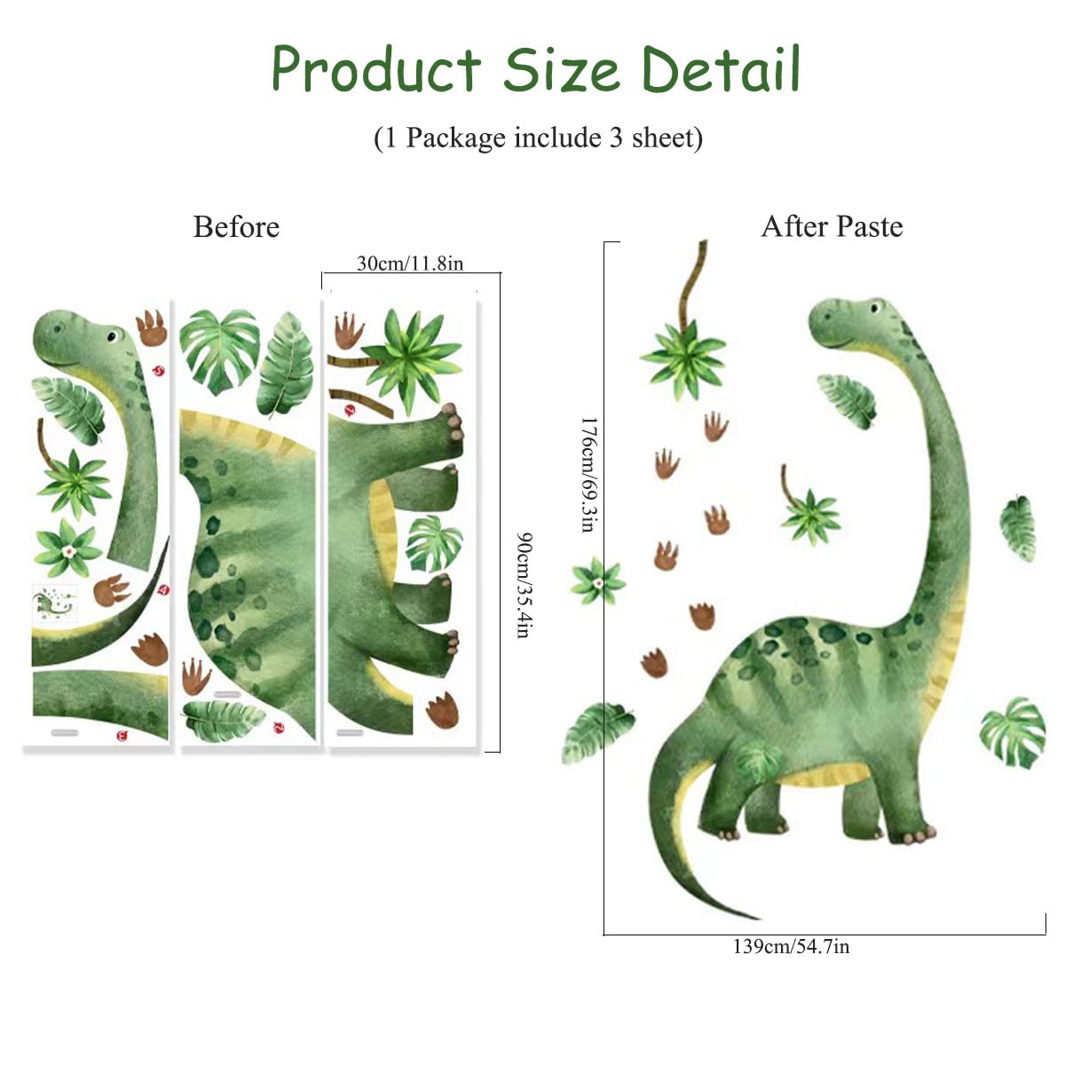 Lotusamber Large Dinosaur Wall Decals for Boys Bedroom Dino Footprint Neutral Wall Stickers Baby Nursery Kids Boys Toddler Playroom Classroom Home Decor Wall Decor Gifts for Kids