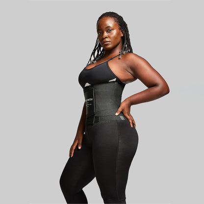 Sculpt Snatch High Height (12''Coverage) Hourglass Waist Trainer for Women–Adjustable Sweat Band for Stomach, Tummy Control&Workout Waist Trimmer(Black (Long torso),L)