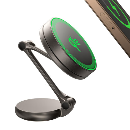 THREEKEY Qi2 Certified MagSafe Car Mount Charger,Car Wireless Charger,15W Magnetic Charger Fast Charging,Retractable Phone Holder with 360°Rotation,Car Mount for iPhone17-12&Galaxy S25 Ultra
