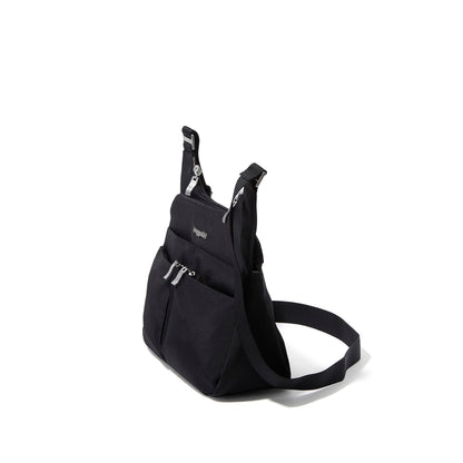 Baggallini Cross Over Crossbody Women 11x8.5 Medium Travel Bag Lightweight Water-Resistant Nylon Organized Handbag Purse