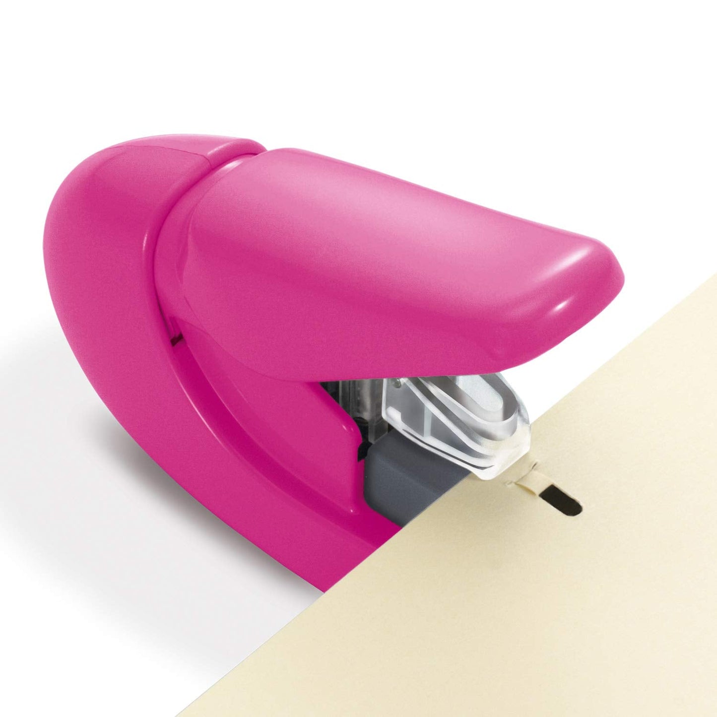 Plus Paper Clinch Staple-Free Stapler, Pink