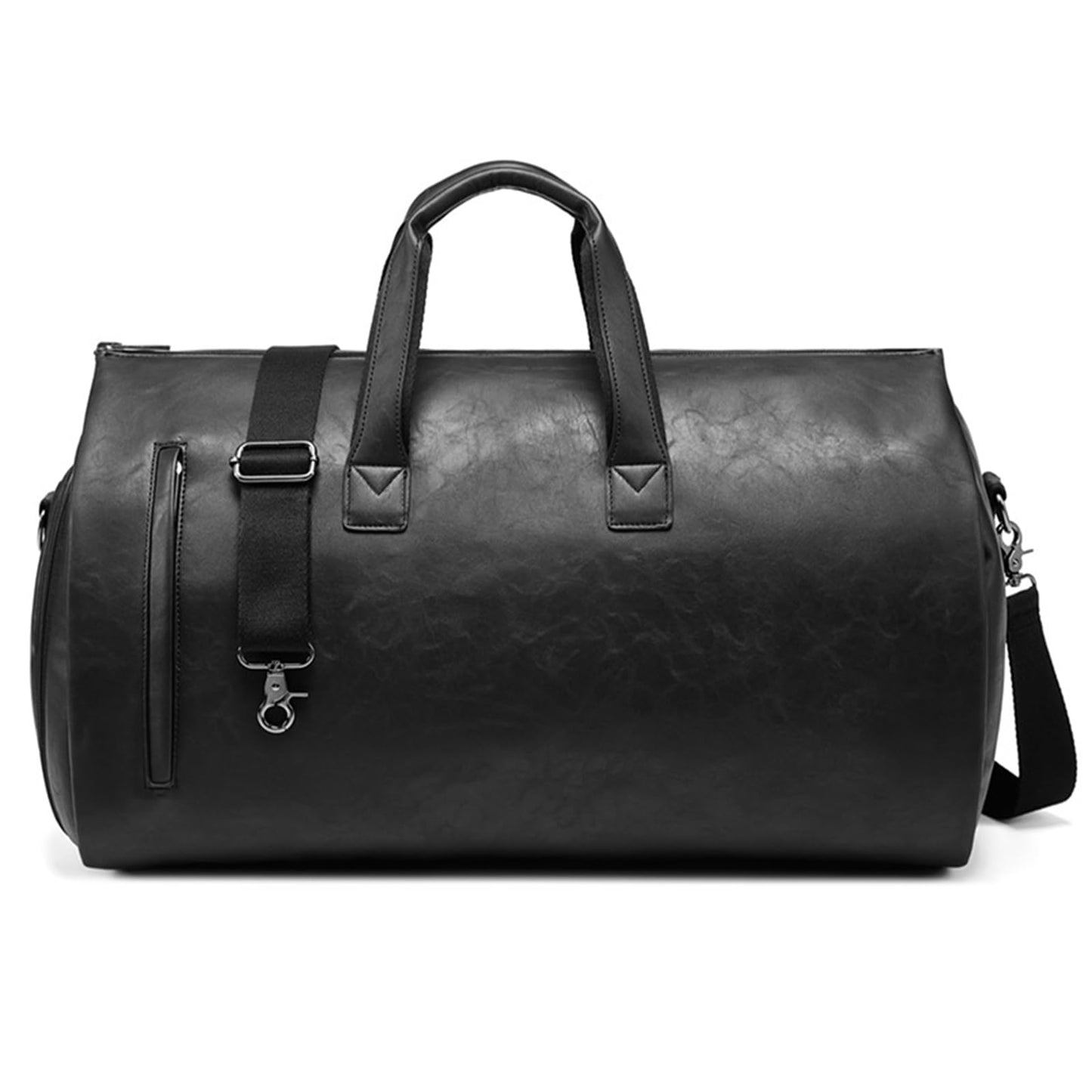 Leather Garment Bag，Convertible Garment Duffel Bag for Travel Mens Suit Bag 2 in 1 Waterproof Foldable Carry on Garment Bag with Shoulder Strap Weekender Bag with Shoe Pouch