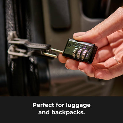 Master Lock Black Combination Padlock, Indoor Gym Locker Lock with Customizable 3-Digit Code for Luggage, Backpacks, Cabinets, 647BLKEC
