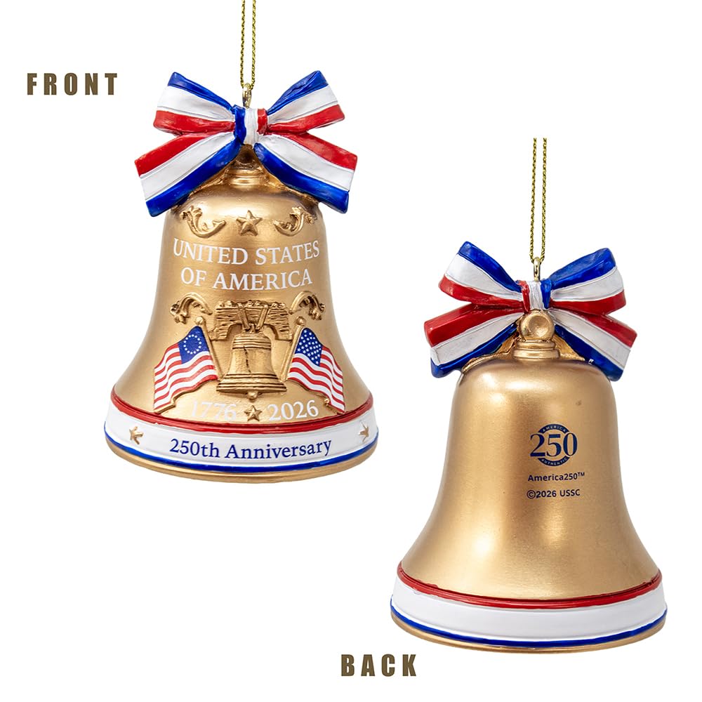 Kurt Adler America 250 Liberty Bell W/Bow