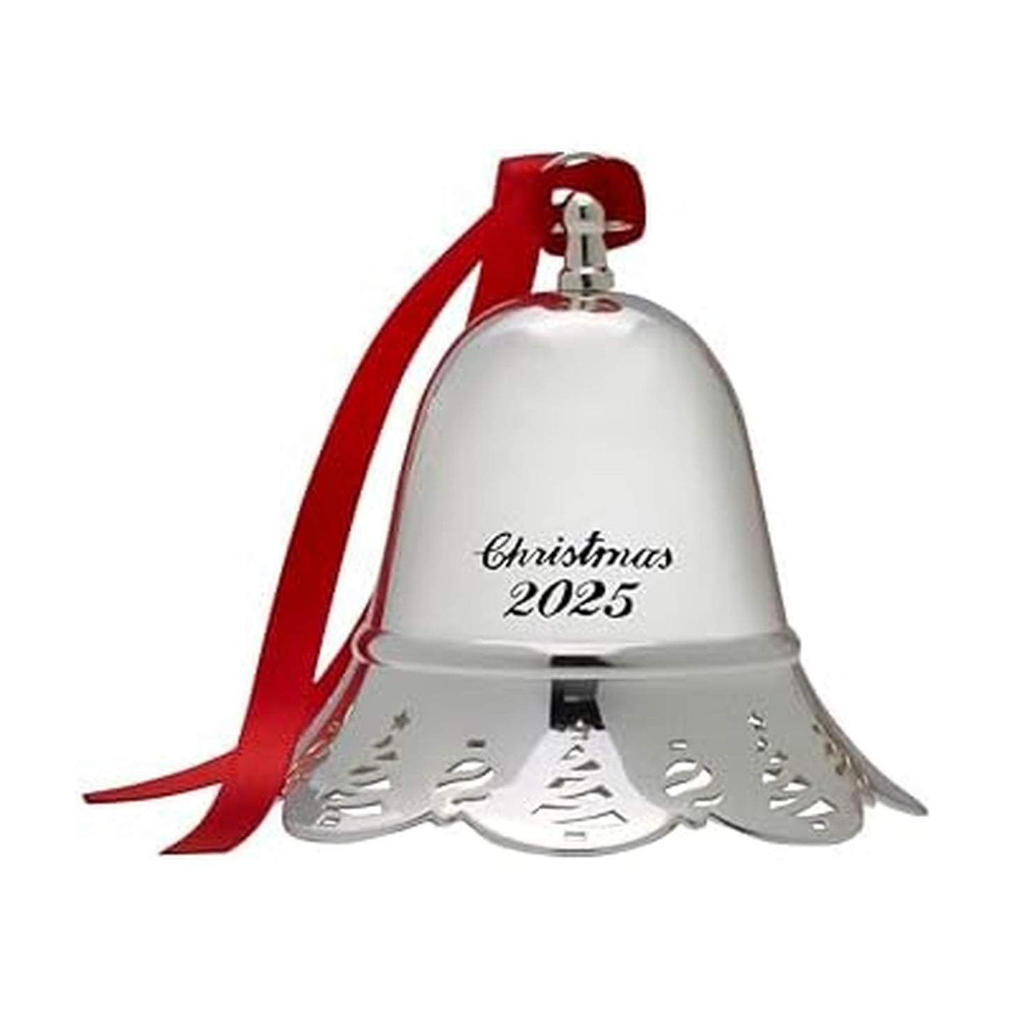 Towle Silver Plated Musical Christmas Bell Ornament 2025-45th Edition Annual Collectible Tree Decoration, Plays We Wish You a Merry Christmas, Dated Keepsake with Ribbon