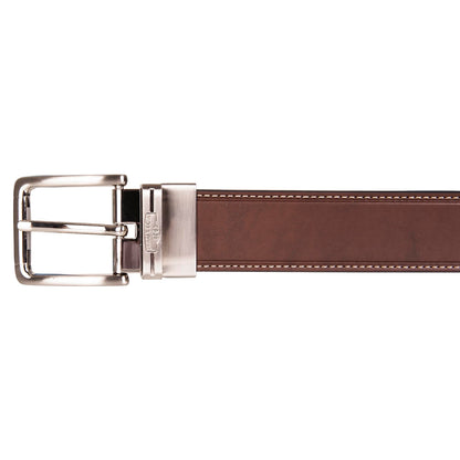Nautica Mens Reversible Brown/Black Leather Belt | 2-in-1 | Classic | Everyday | Business | Work | Dress | Casual | Metal Buckle - 42"