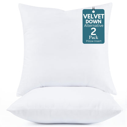 LANE LINEN Throw Pillow Insert - Pack of 2 16x16 Pillow Inserts for Decorative Pillow Covers, Throw Pillows Insert for Couch - White