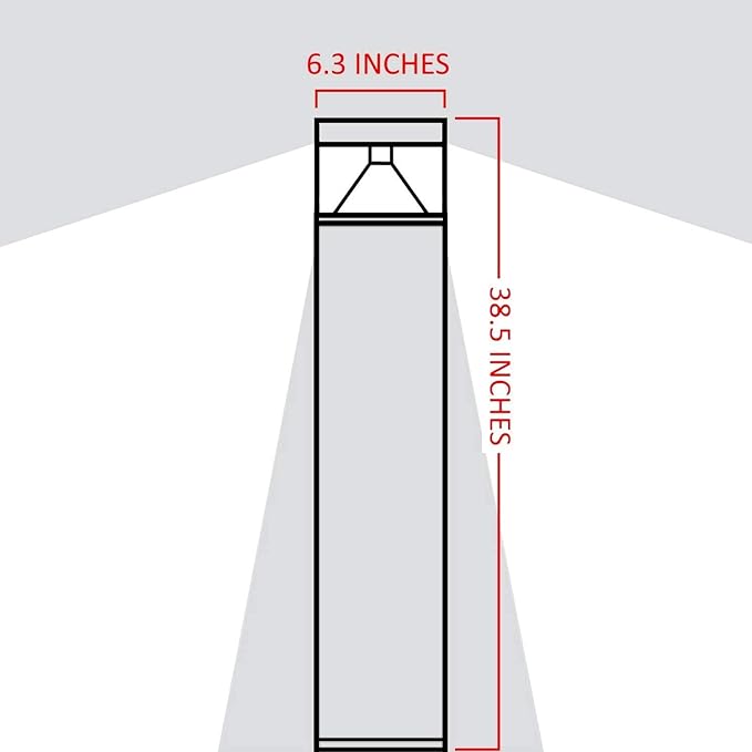 HARRRRD LED Bollard Landscape Lights 38" 20W 5000K 120V-277V Commercial/Residential Modern Ballard Lighting Fixture for Garden, Pathway, Driveway Electric Light. ETL Listed.