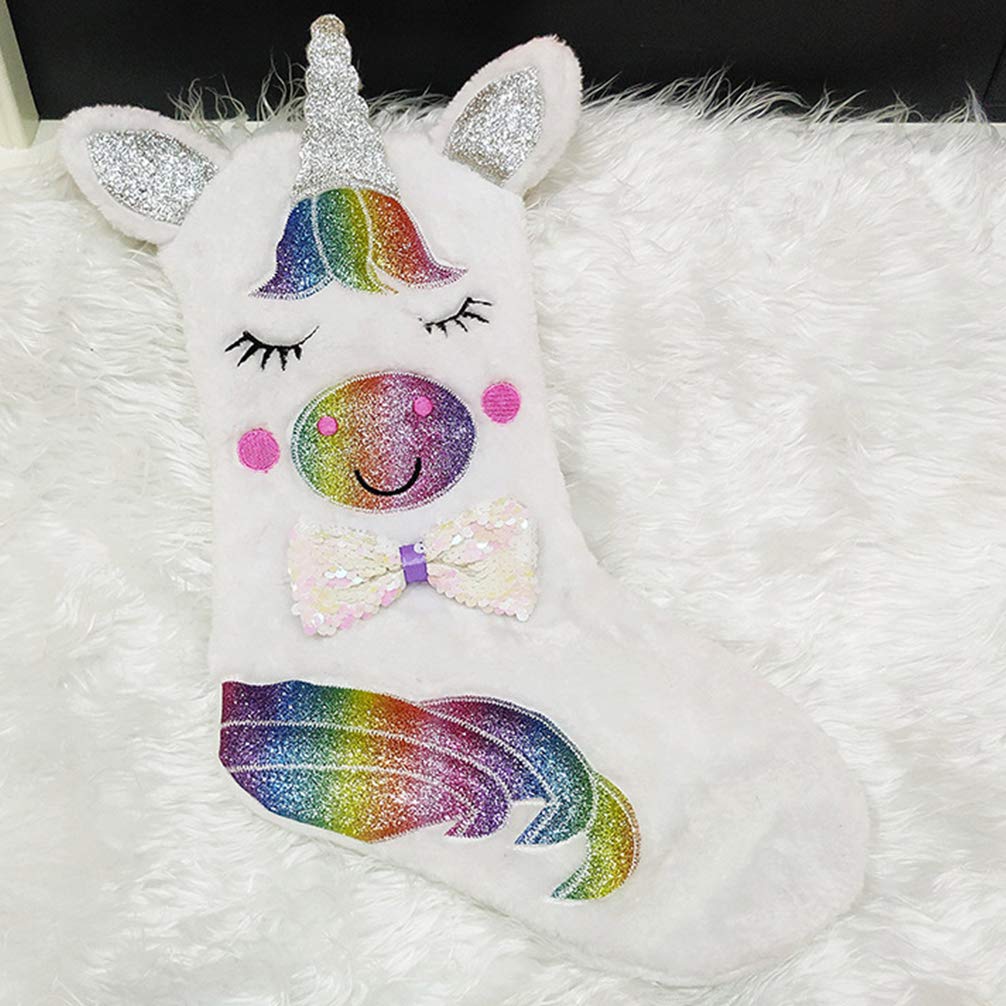 LMXCOL Christmas Stocking with LED Light 17" Sparkly Stocking Fireplace Hanging for Christmas Decorations (Stocking 1)