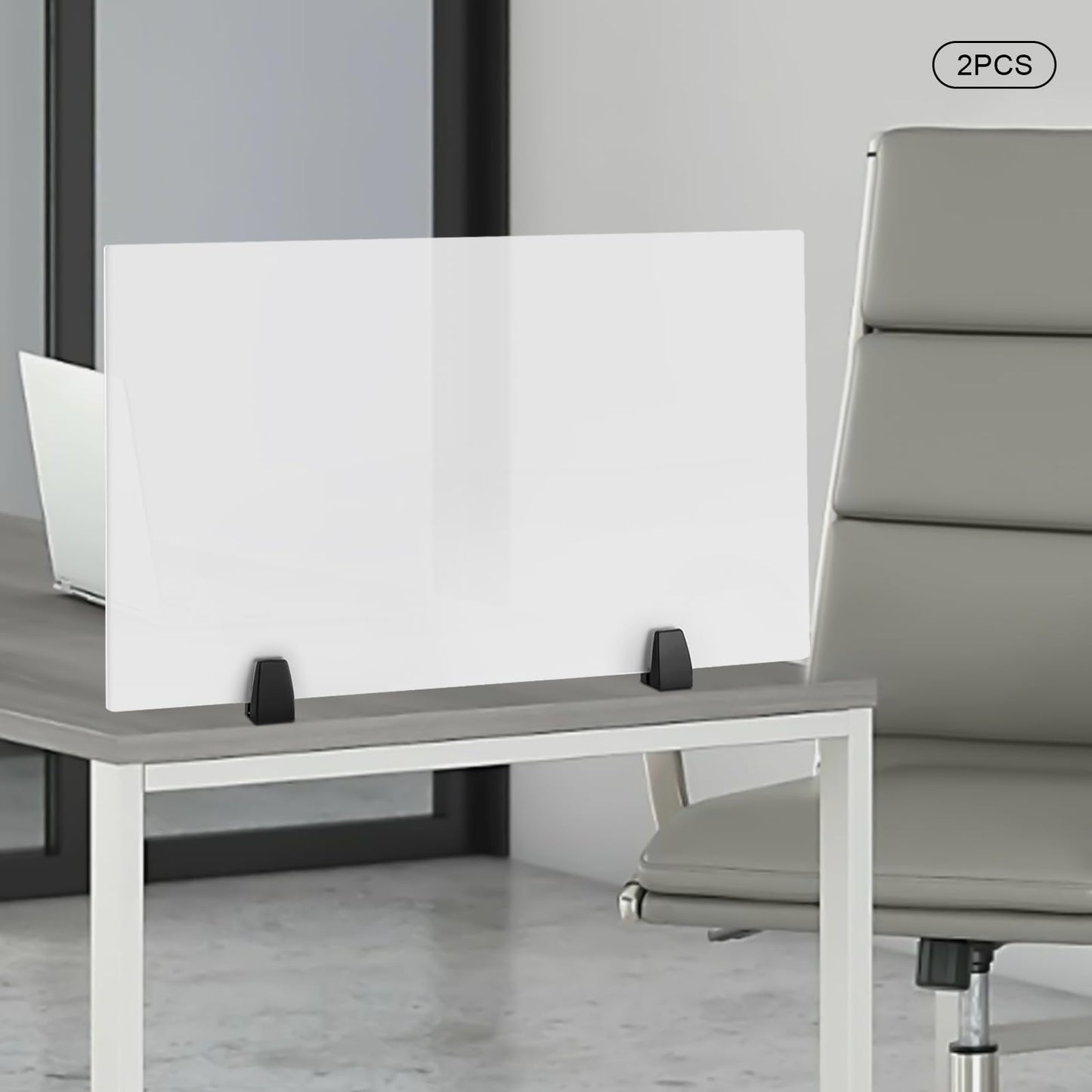 CUBELLIN 2Pcs Desk Privacy Panels 30 x 18inch Desk Partition Acrylic Desk Dividers Clamp-On Privacy Divider on Desk Partition Home, Classroom, Office Partitions
