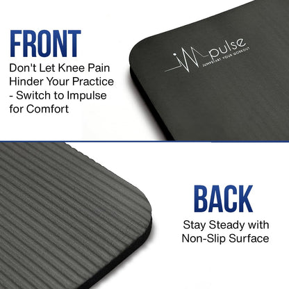 Impulse Yoga Knee Pads Cushion, Thick 1" (25mm) Workout Mat Provides Cushion for Kneeling & Elbows, Non-Slip & Portable Exercise Kneeling Pad for Yoga, Elbow, Wrist Pain, Planks, Pushups & Floor Exercises