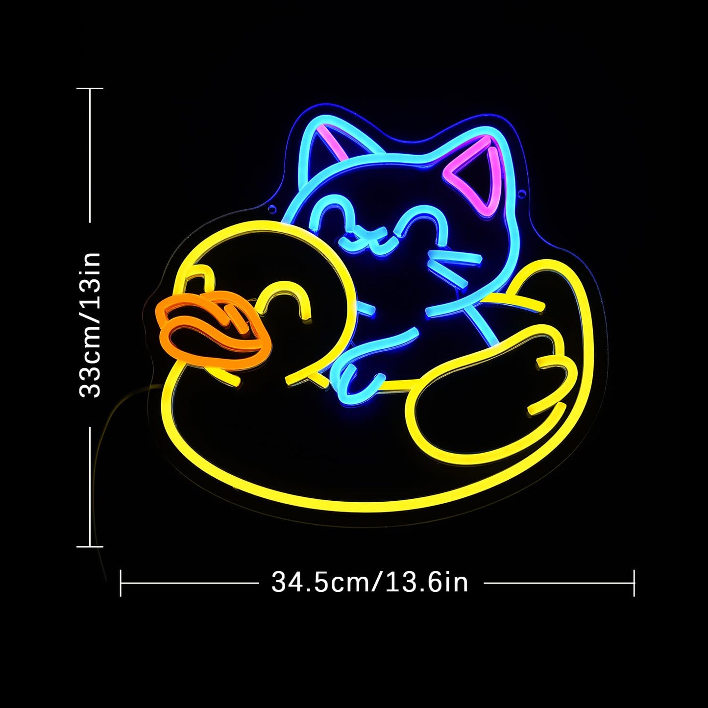 LULANMP Cat Neon Sign for Wall Decor Duck Neon Light Animal LED Neon Sign USB Powered LED Neon Light for Bedroom Zoo Pet Shop Cat House Decoration(13.5"*12.9")