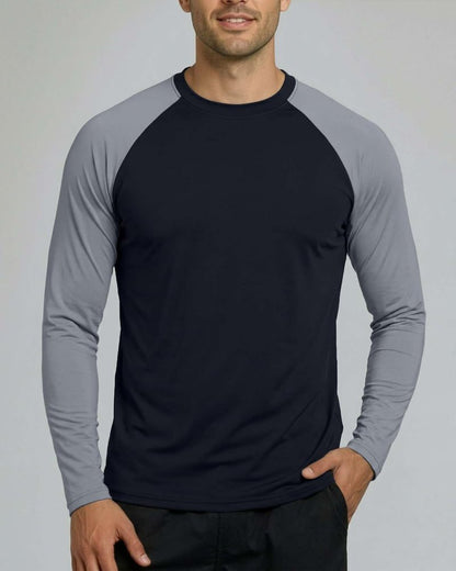 Real Essentials Men's Long Sleeve Rash Guard Shirt - UPF 50+ UV Sun Protection | Quick Dry, Big & Tall