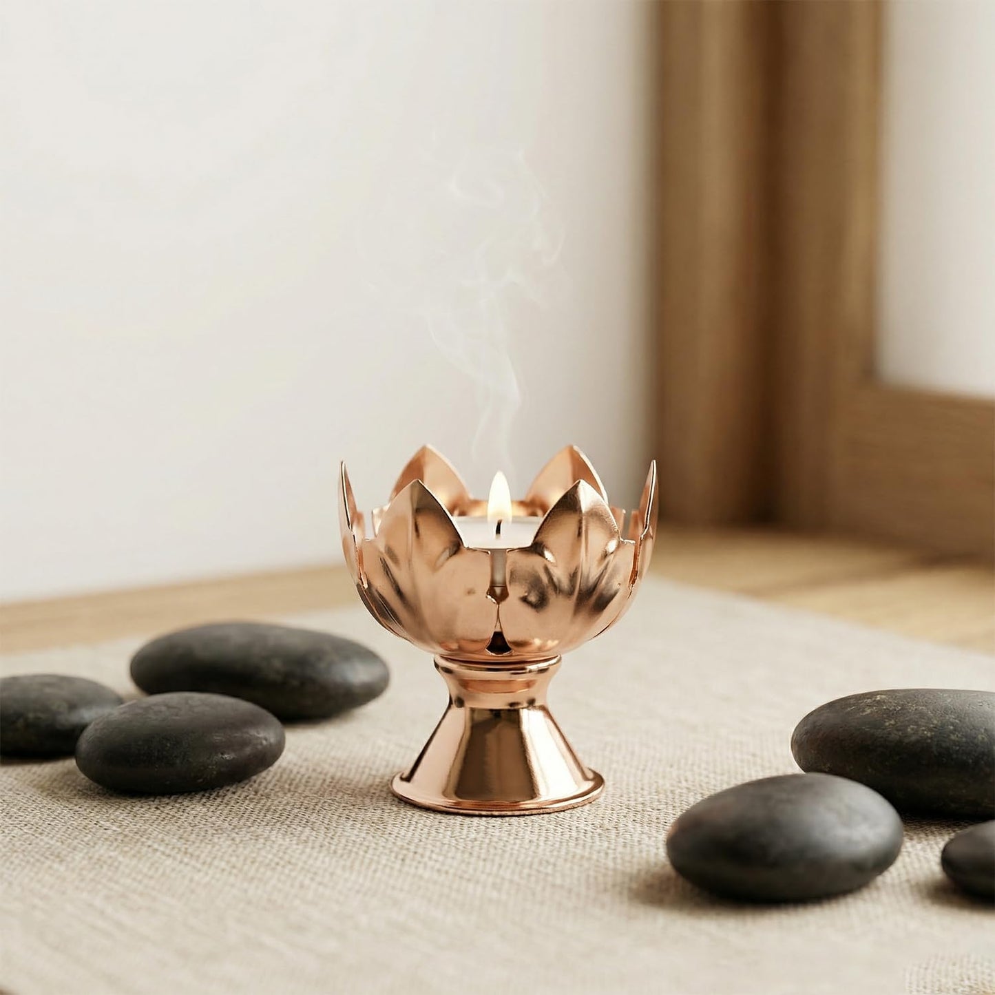 6Pcs Metal Lotus Flower Votive Candle Holders - Elegant Tea Light Candles Holder for Table Centerpieces, Wedding Decor, Home, Christmas & Thanksgiving Party (Gold)