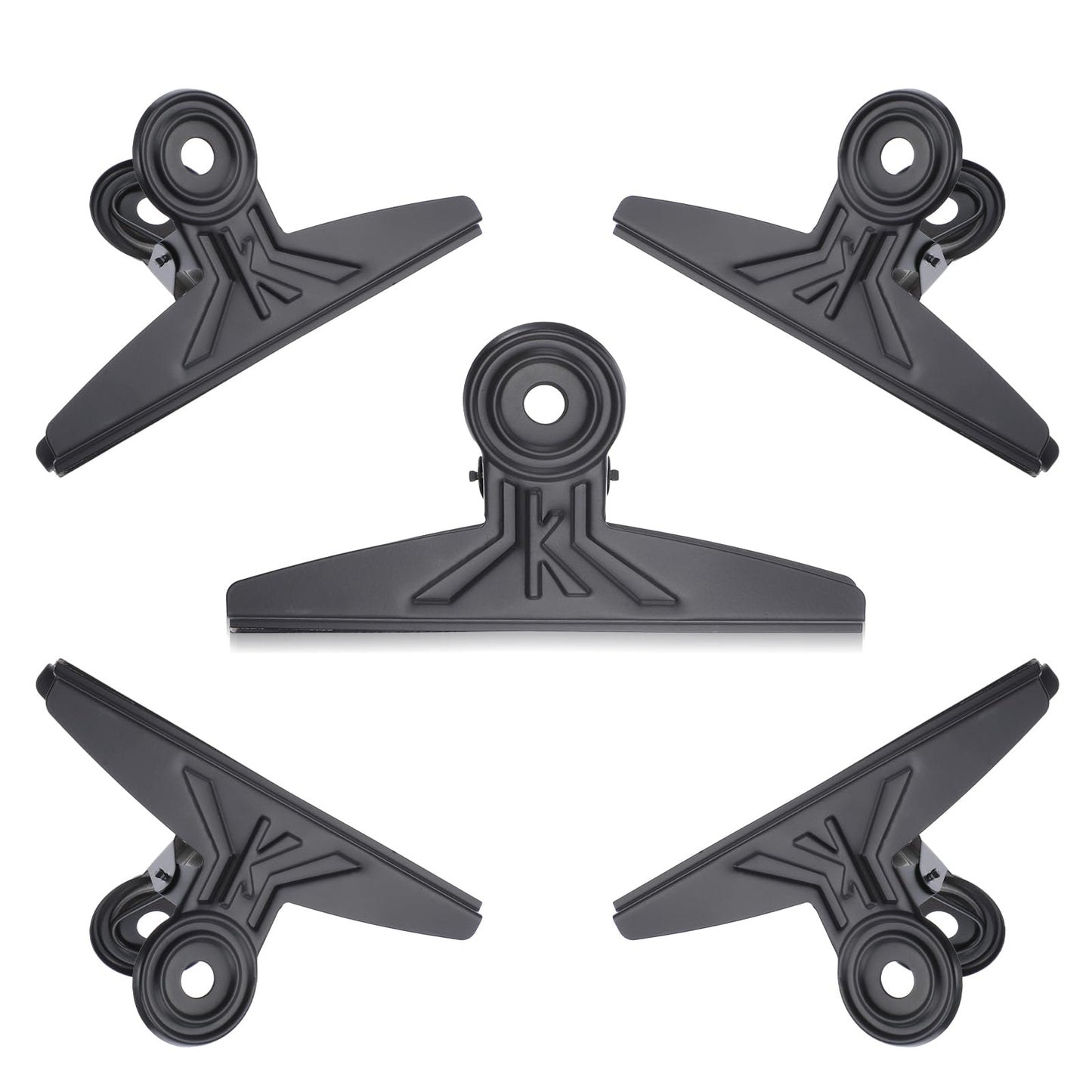 Extra Large Bulldog Clips, 5 Pack Metal Binder Clips Jumbo 7.9 Inches, Paper Clip Clamps for Chips and Other Food Bags, Papers, Drawings, Crafts, Photos at Home & Office & School (Black)