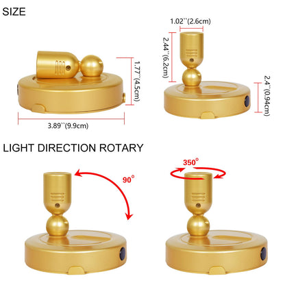 HAMVIDNE Indoor LED Spotlight, Battery Operated RGBW Spotlights with Remote, 12 Colors Changing Plant Tree Spot Light with Timer, Up Lights for Wall Art Picture Display Dartboard Painting Accent-Gold