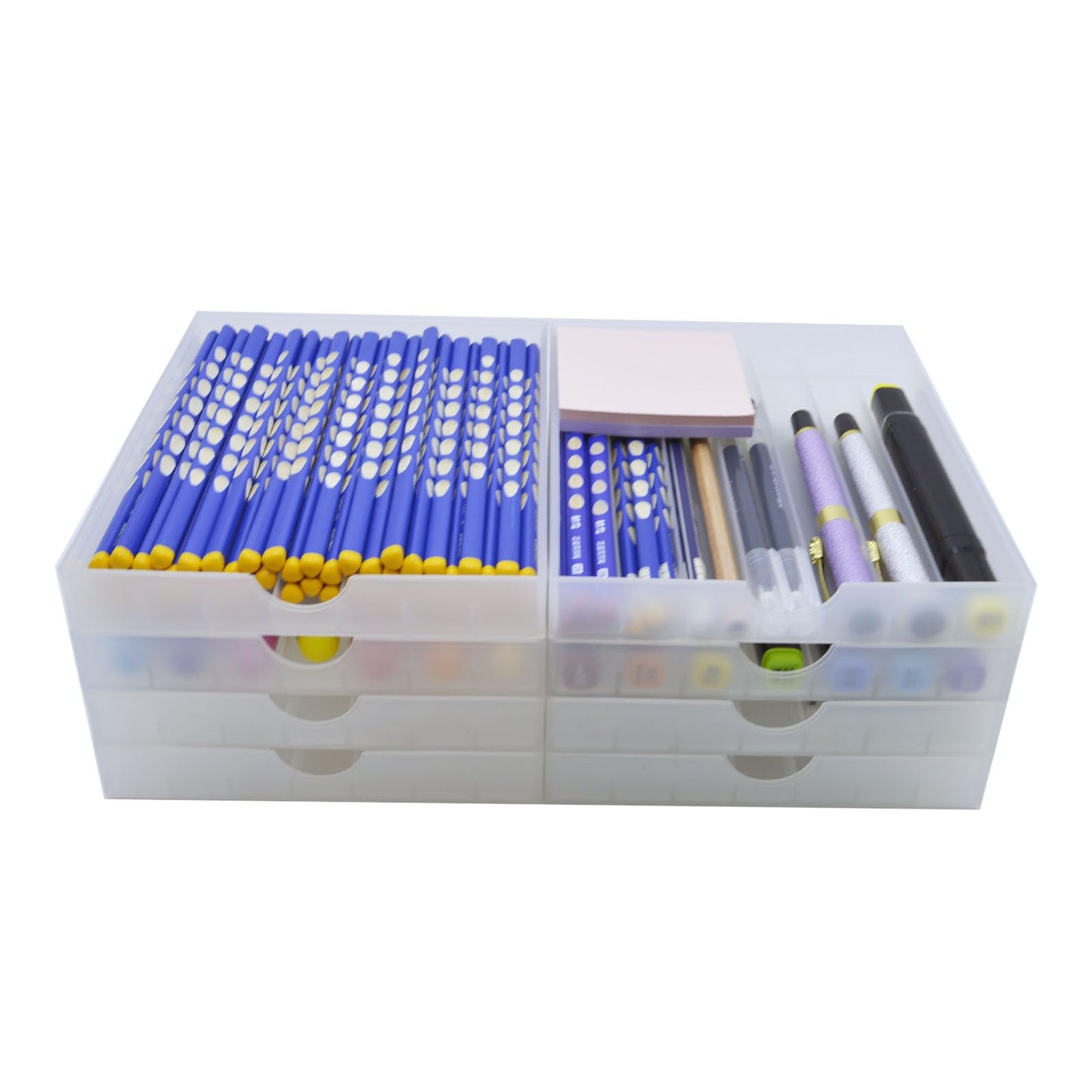 FASTRYF Craft Organizers and Storage, Pencil, Crayon, Marker, Pen Organizer, Pen Holder, Pen Tray Storage with Gel Pens, Fountain Pens, Chalk for Office, Art & Craft Room - 8Pack