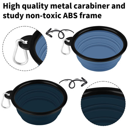 COOYOO Collapsible Dog Bowl,2 Pack Collapsible Dog Water Bowls for Cats Dogs,Portable Pet Feeding Watering Dish for Walking Parking Traveling with 2 Carabiners