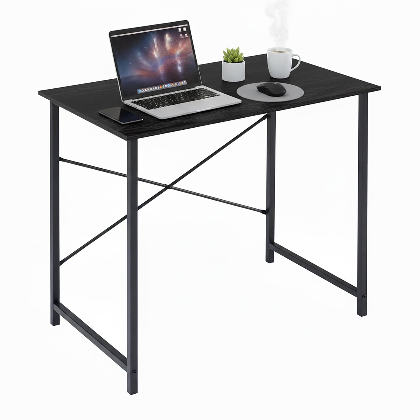 SageNest Computer Desk 32 Inch, Simple Home Office Desk Study Writing Table, Sturdy Metal Frame, Scratch-Resistant MDF Desktop for Bedroom Dorm Workspace Small Space, Black