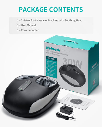 Nekteck Foot Massager Machine with Heat, Deep Kneading Shiatsu Foot Massager with Air Compression, Soothe Muscles, Multiple Massage Modes & Adjustable Intensity Christmas Gifts for Her & Him