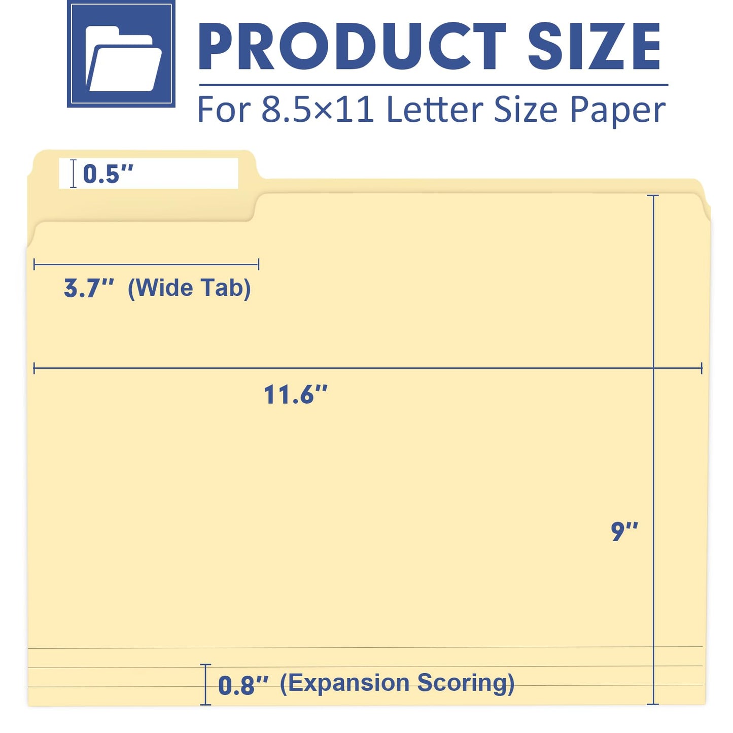 File Folder, PANDRI 220 Pack File Folder, 1/3 Cut Tab, Letter Size, Filing Folder for Office School Business, Manila