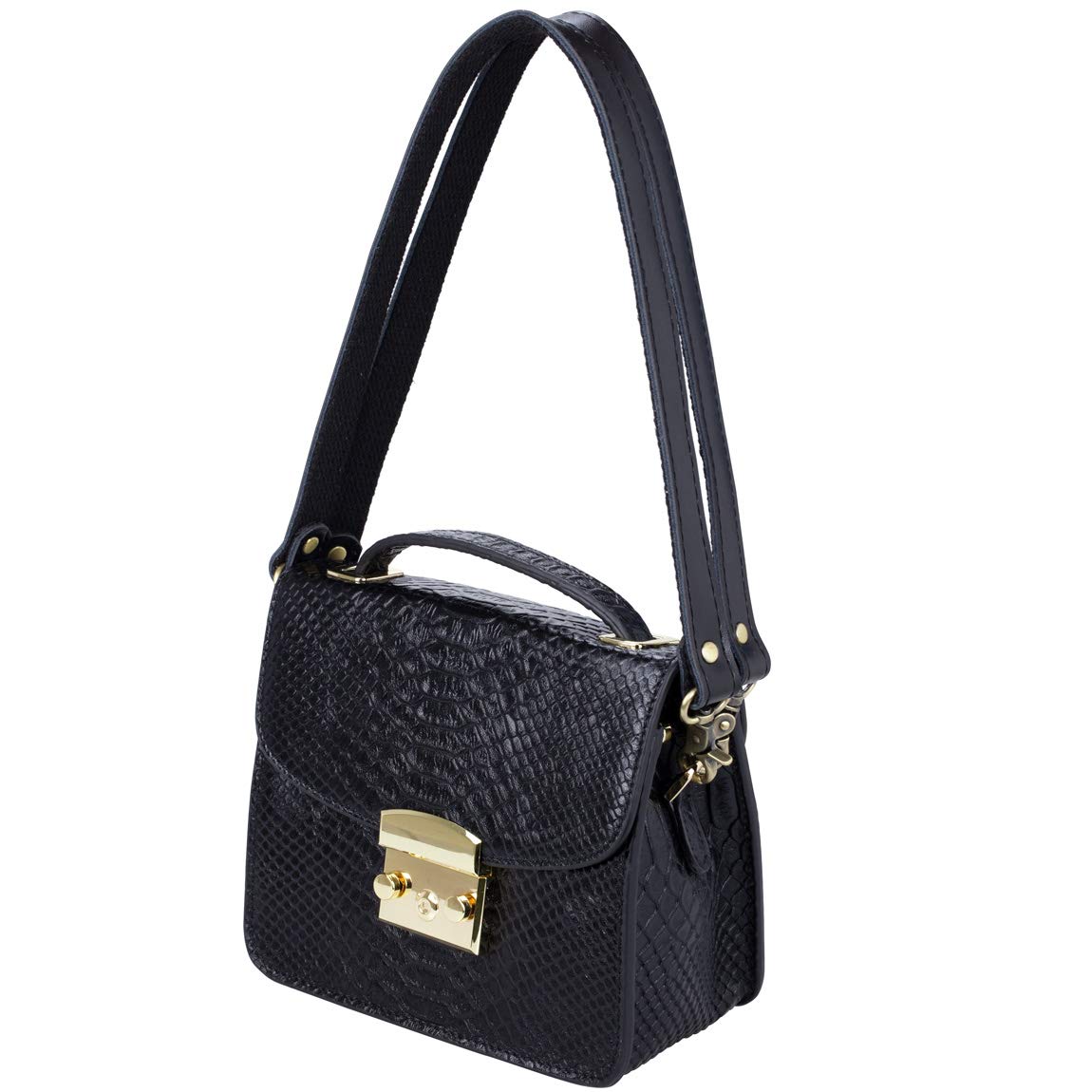 Allzedream Genuine Leather Purse Strap Sewing Canvas Replacement Handbag Shoulder Bag 2 Pcs (Black, Gold Hardware)