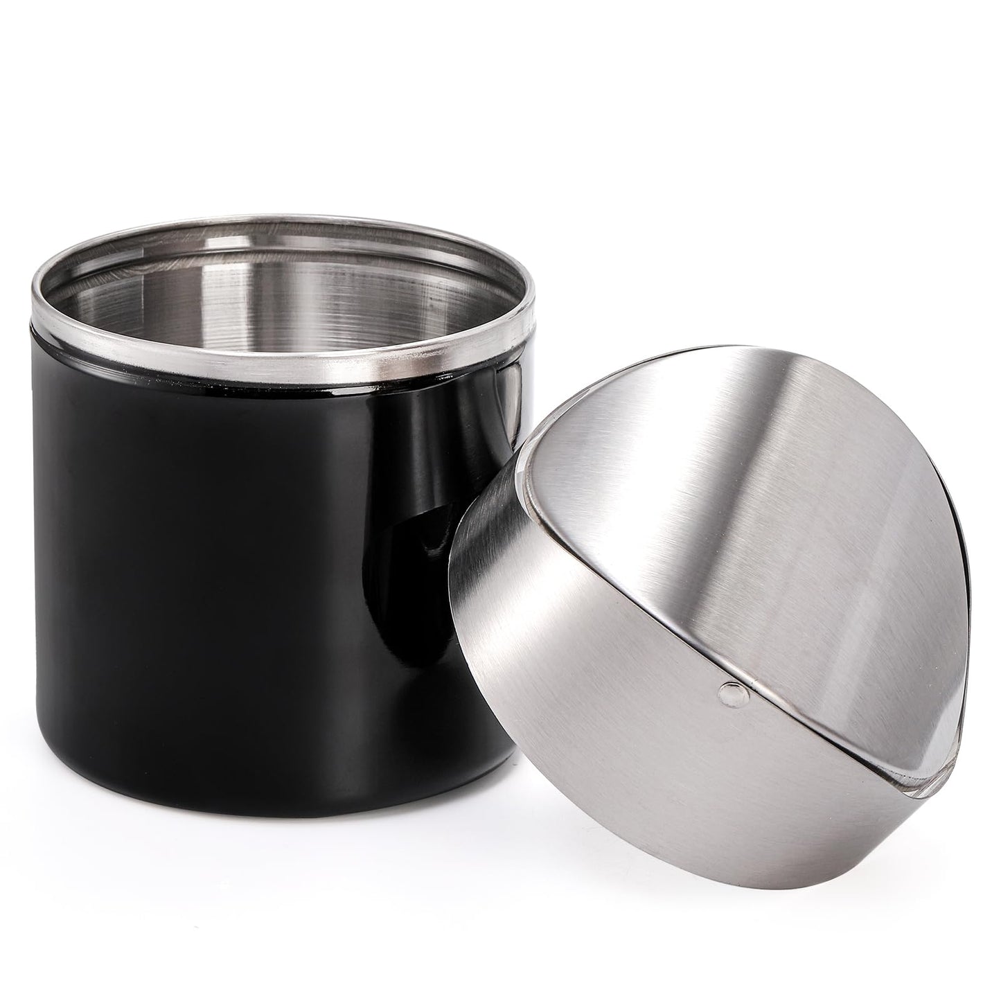 ZOOFOX Set of 2 Mini Trash Can with Swing Lid, Brushed Stainless Steel Countertop Garbage Bin, Modern Tiny Waste Basket for Office Desk, Vanity, Makeup Tabletop, Coffee Table