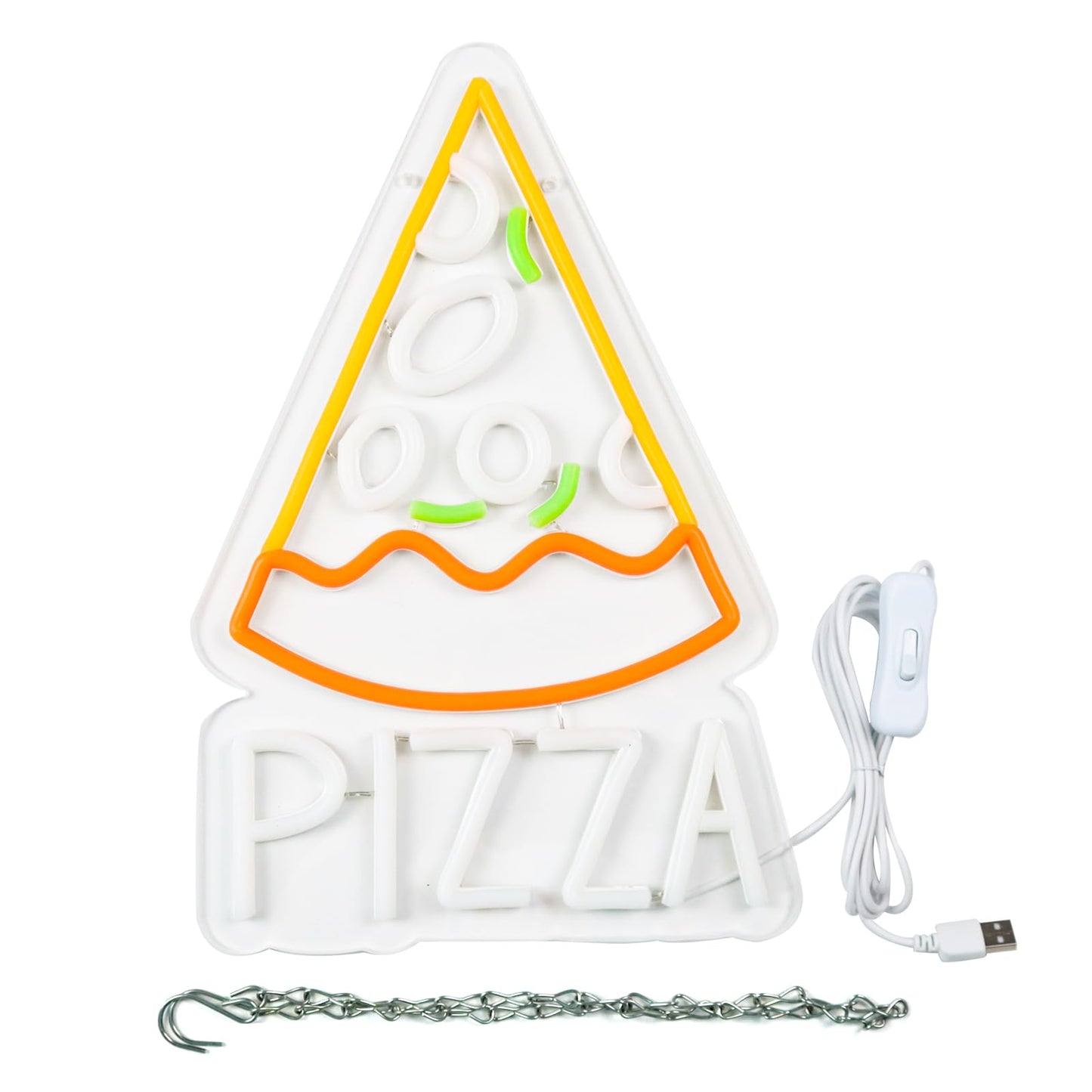 Balanar Pizza Neon Sign for Pizzeria Business Decor Pizza Shaped Neon Sign Pizza LED Neon Light for Restaurant Kitchen Store Party Gift USB Powered Size 13.8 * 9.1inches