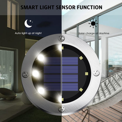 OULONGER Solar Lights Outdoor,12 Pack Solar Lights Outdoor Waterproof,Garden Ground Light Landscape Lighting for Outside Patio Pathway Yard Lawn Driveway Deck Step Walkway(White Light)