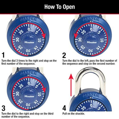 Master Lock 1530DCM Locker Lock Combination Padlock, 1 Count (Pack of 1) Colors May Vary