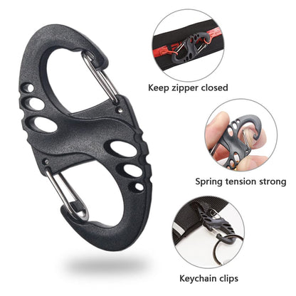 12 Pack 2" Carabiner Clip Plastic S Carabiner Clips Paracord Keychain Hooks for Key Chain Backpacks Bags Zipper Clip Accessories