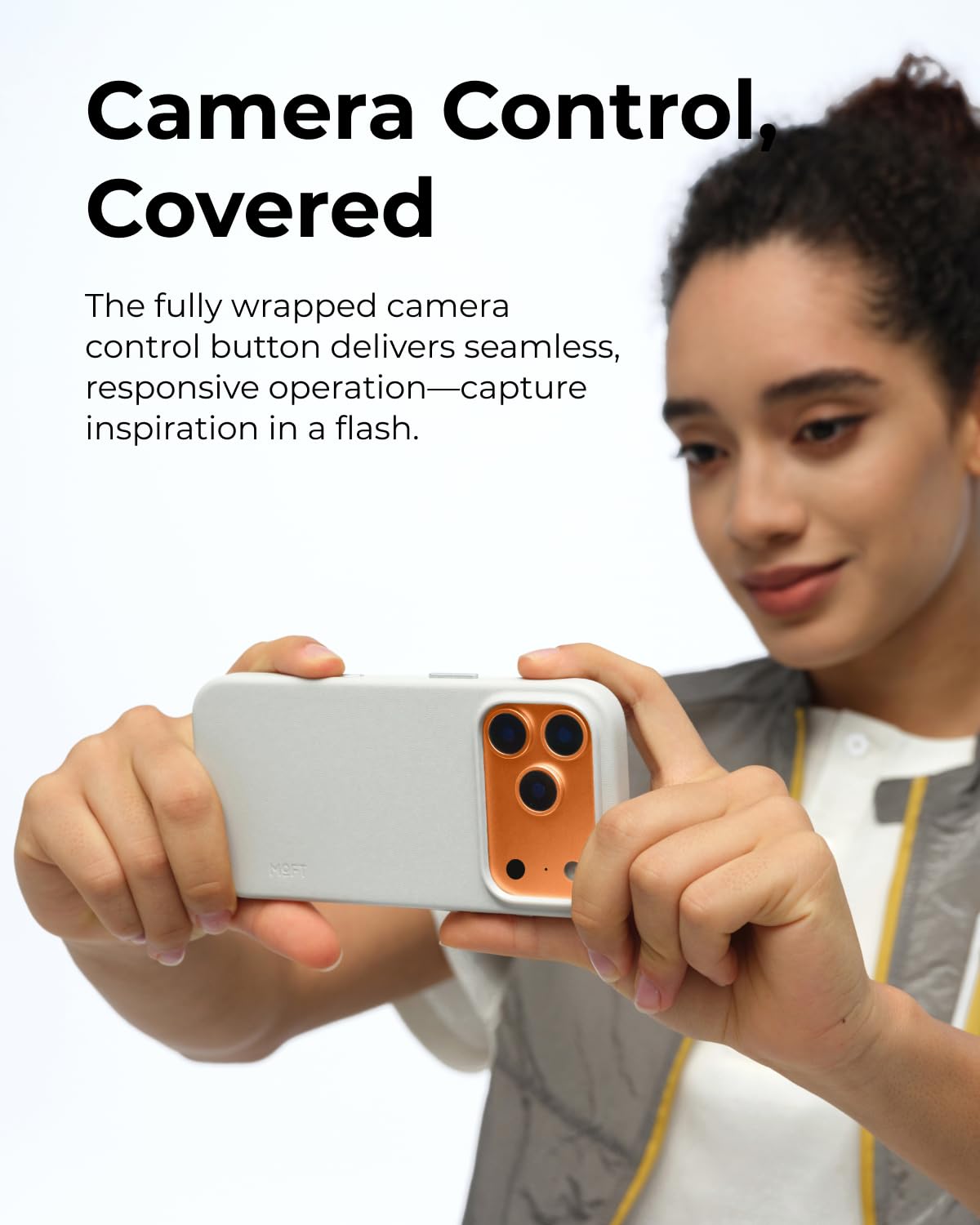 MOFT for iPhone 17 Pro Case- MOVAS Snap Case, MagSafe Compatible, Soft-Touch Vegan Leather, Classic Minimalist Design, Lightweight, Stain-Resistant & Camera Protection, Misty Cove