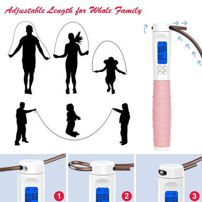 Te-Rich Jump Rope, Weighted Jump Rope for Fitness, Skipping Rope with Counter - Heavy Handles, Adjustable Length - Cordless Jumping Rope for Men Women Kids Fitness Exercise Training
