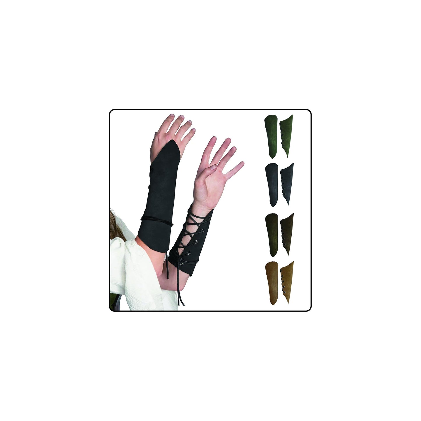 HOEACXY Medieval Bracers for Women Viking Celtic Arm Guards Costume Accessories Elven Bracers Renaissance Faire Wrist Gauntlet Black (1pair)