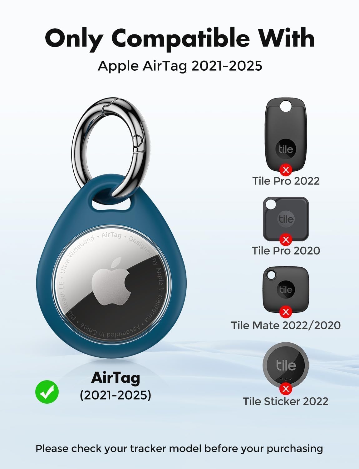 UNBREAKcable AirTag Holder for Apple - 4 Pack Air Tag Case [Fit Tightly Design] [Easy to Install] [Hold Securely] Waterproof TPU Protective Cover with Metal Keychain for Kids,Pet,Luggage,Backpack,Keys