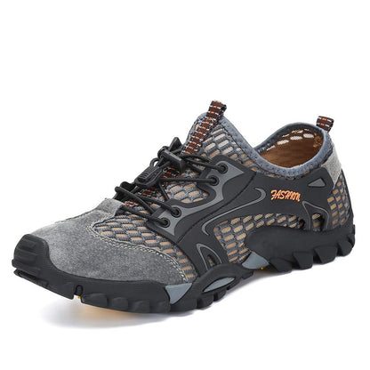 FLARUT Men's Sandals Barefoot Hiking Shoes Quick Dry Lightweight Outdoor Training Water Walking Shoes (Gray, EU44)