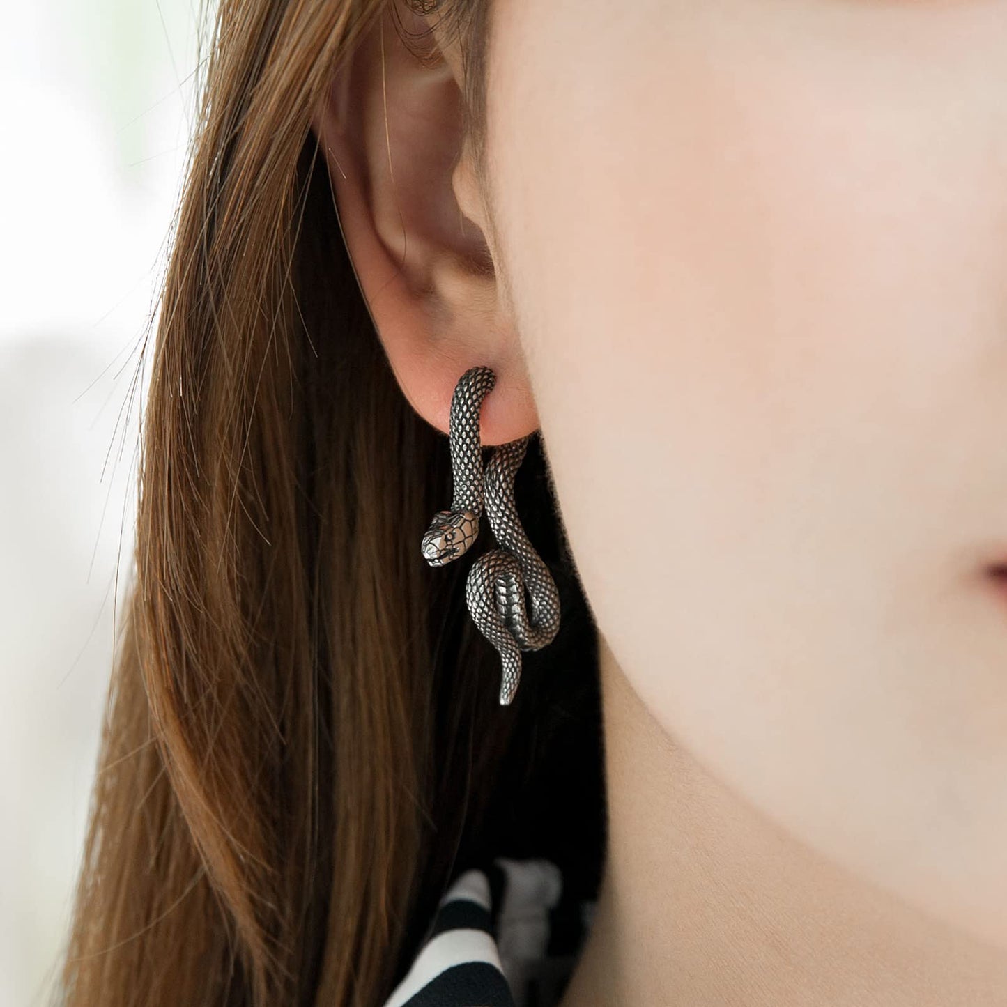 HZMAN Interesting Stainless Steel Goth Hip Hop Earrings for Men Women Stud Earring Jewelry Gift