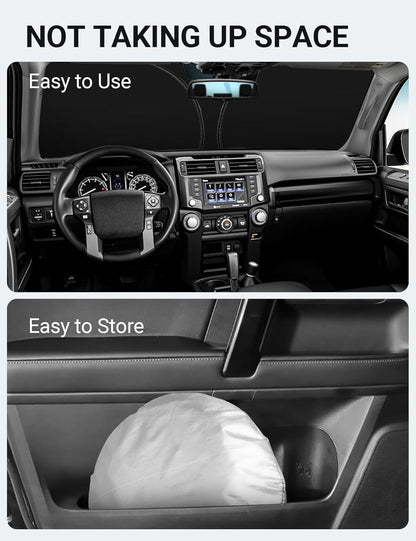 Proadsy 2025 Upgrade Windshield Sun Shade Custom Fit 2010-2025 Toyota 4Runner Sunshade 4-Layer Foldable Front Sunshade Protector Sun Visor Blocks UV Rays Keep Car Cooler Accessories